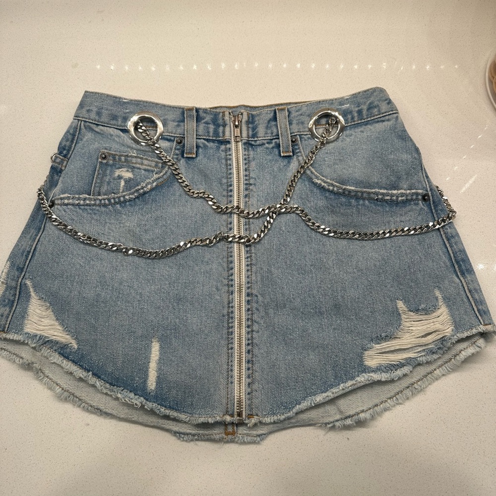 Carmar Denim Skirt with chain